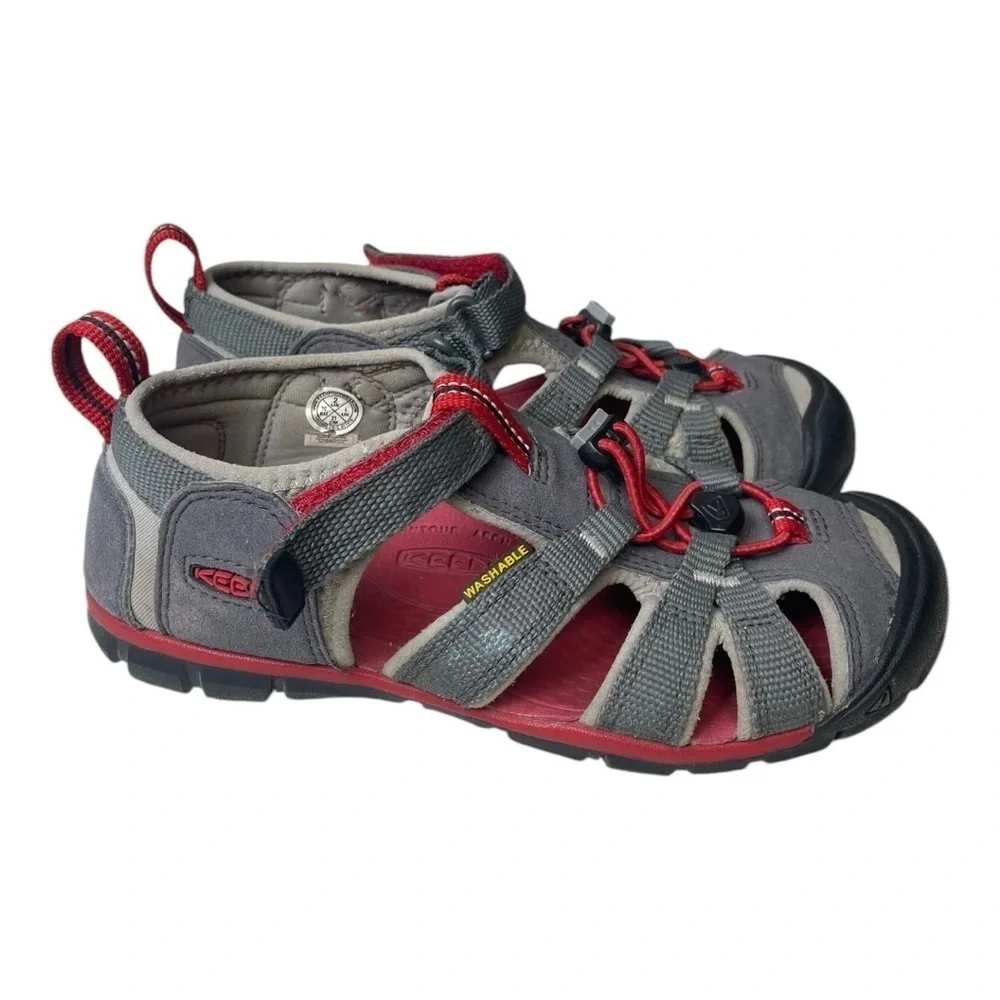 Keen Youth Seacamp II CNX Grey/Red Outdoor Sandals